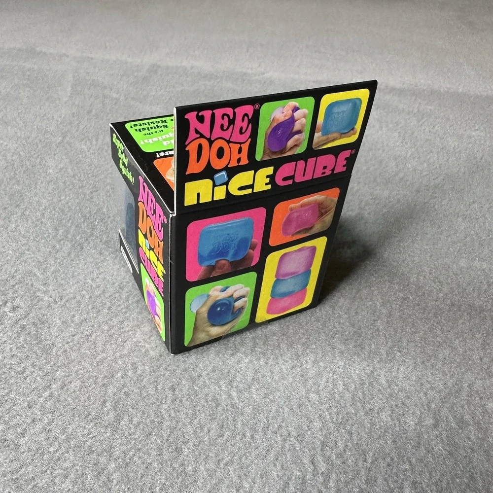 NeeDoh Nice Cube Blue Super Solid Squish Stress Toy Fidget Sensory Squeeze NEW